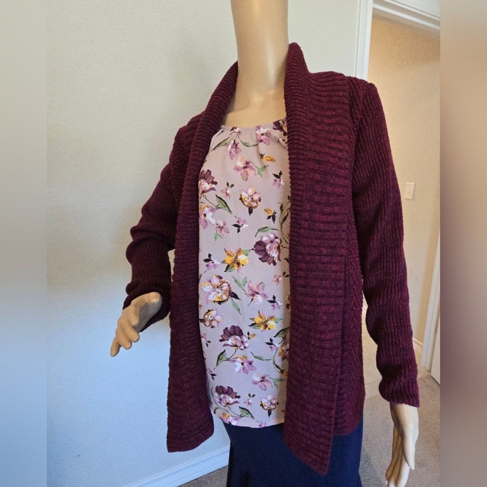 Women's cardigan burgundy size L
